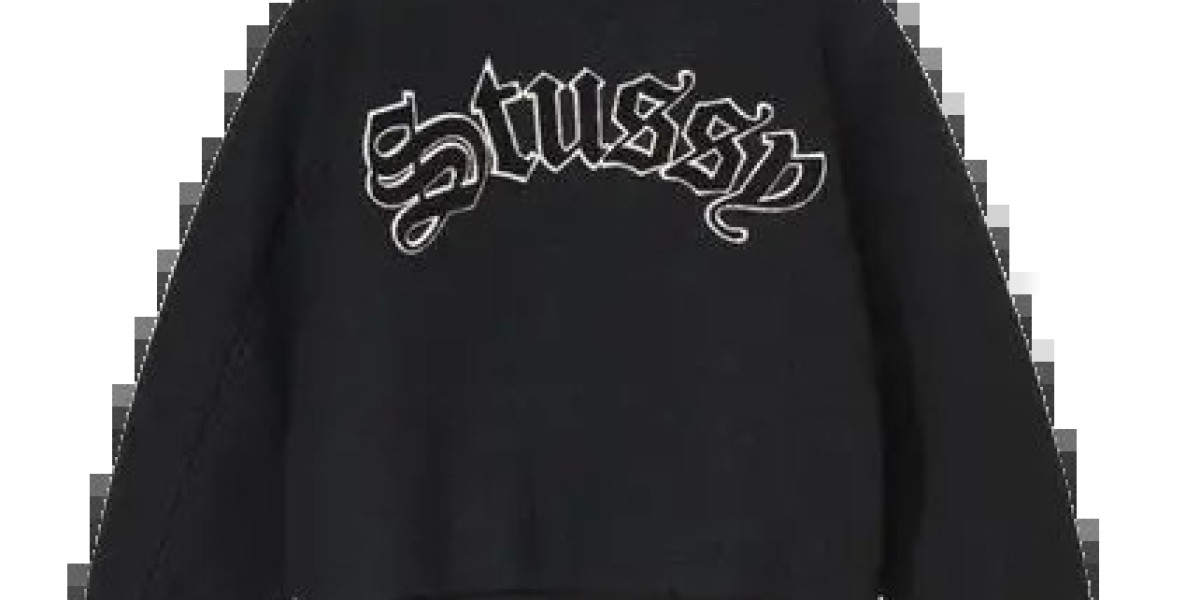 Stussy Black Aesthetic Varsity Jacket: A Bold Mix of Street Culture and Timeless Style